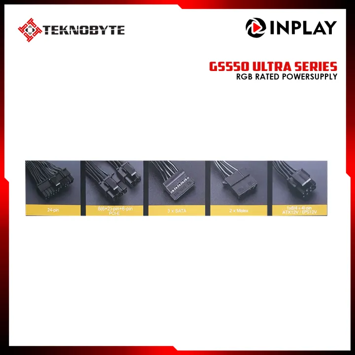 INPLAY GS550-ULTRA 550W Power Supply | RGB 80Plus Bronze